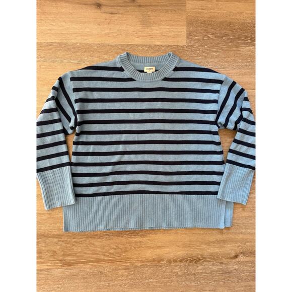 J.Crew Sweaters - J.Crew crewneck sweater with a classic blue and black striped design